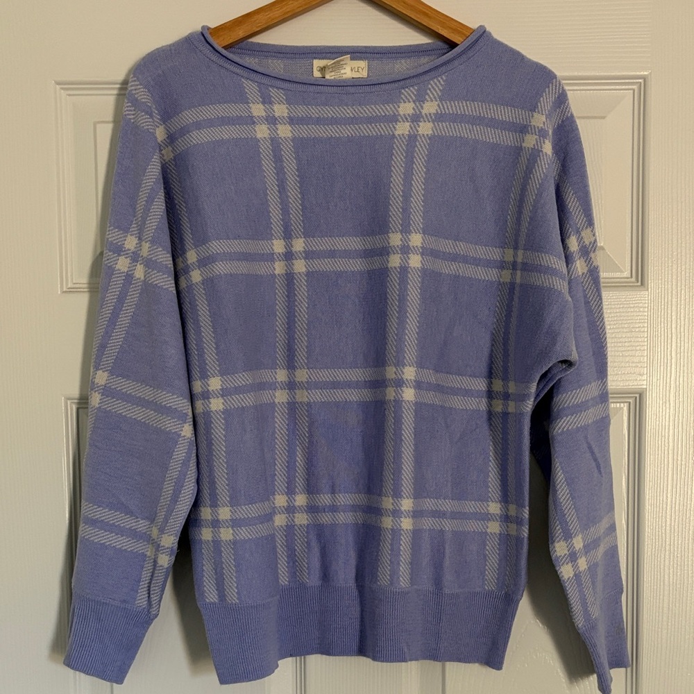 Cynthia Rowley Blue Plaid Sweater